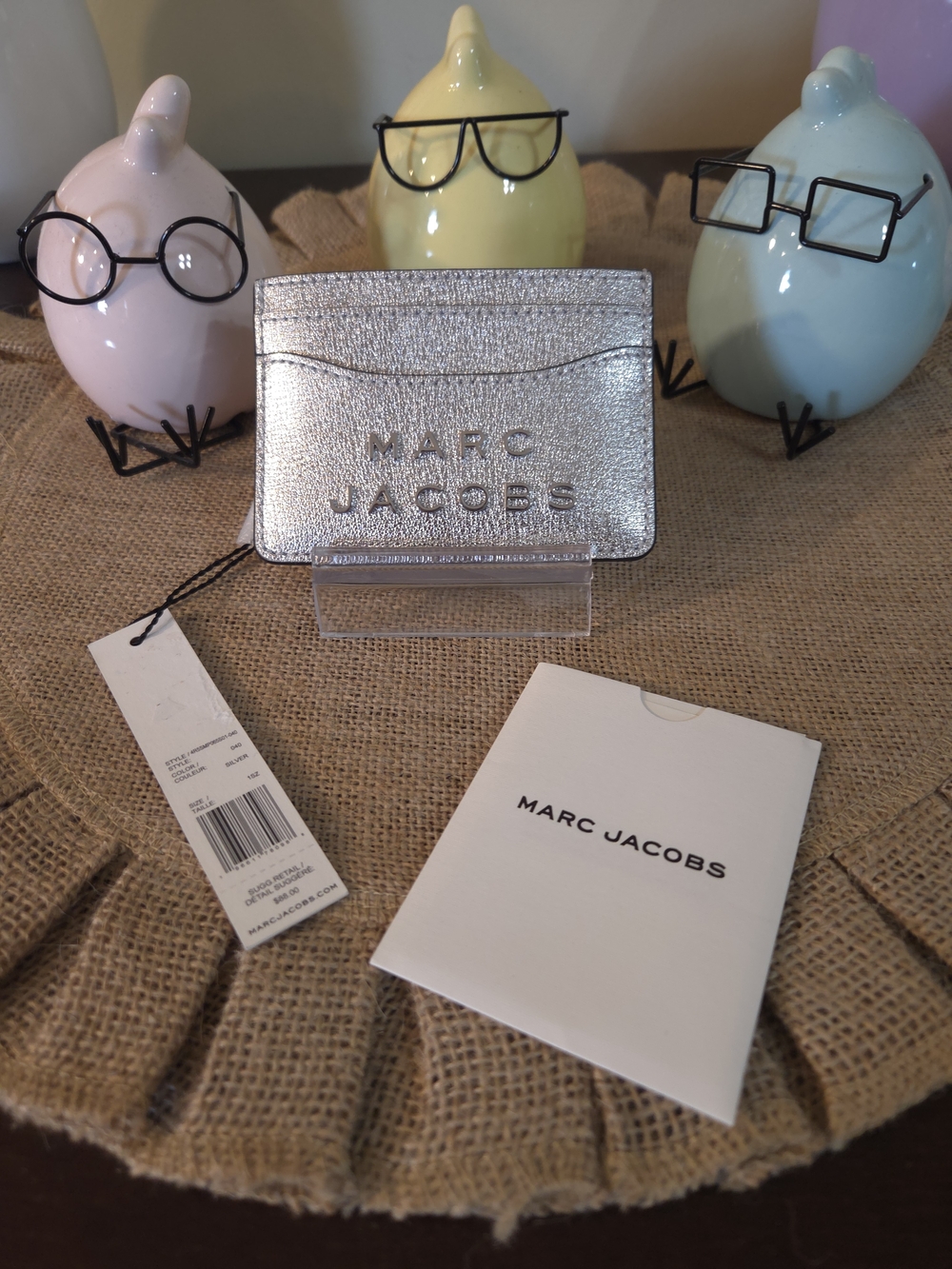 NWT Marc Jacobs Silver Metallic Card Holder